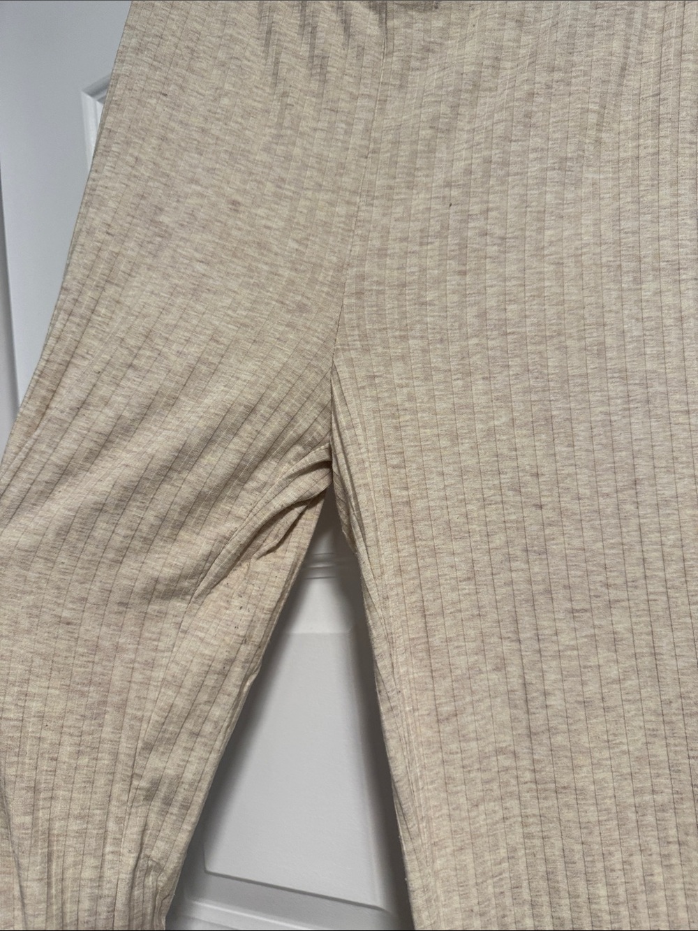 H&M Beige Ribbed Boot-Cut Pants - Picture 4 of 5